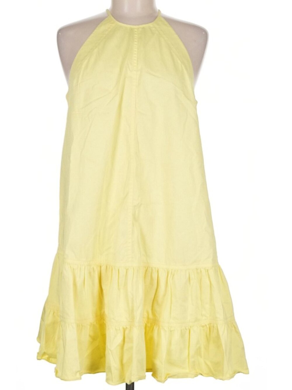 Rebecca Taylor Butter Yellow Halter Ruffle Hem Dress – Size 8